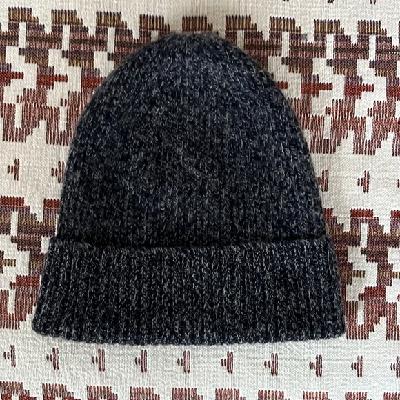 Grey/Blue Wool Muji Hat - Picture 3 of 7